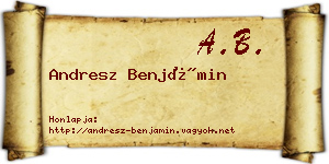 Andresz Benjámin névjegykártya