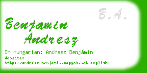 benjamin andresz business card