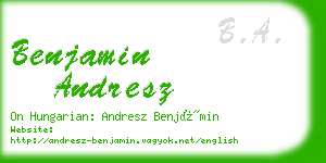 benjamin andresz business card